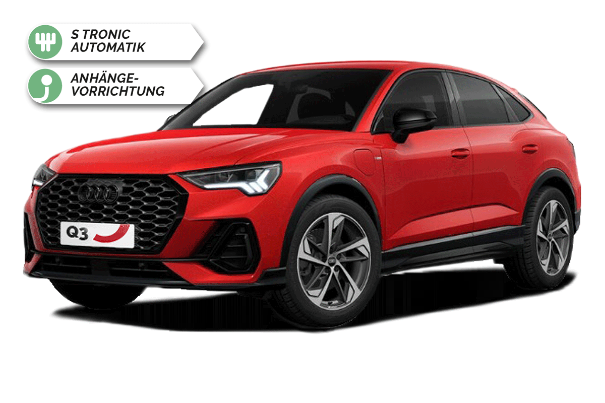 Bild zeigt eine Abbildung eines Roten Audi Q3